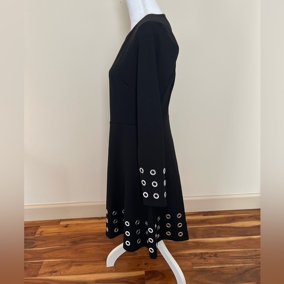 NWT MICHAEL Michael Kors Grommet Black Dress Size Medium - Picture 3 of 10